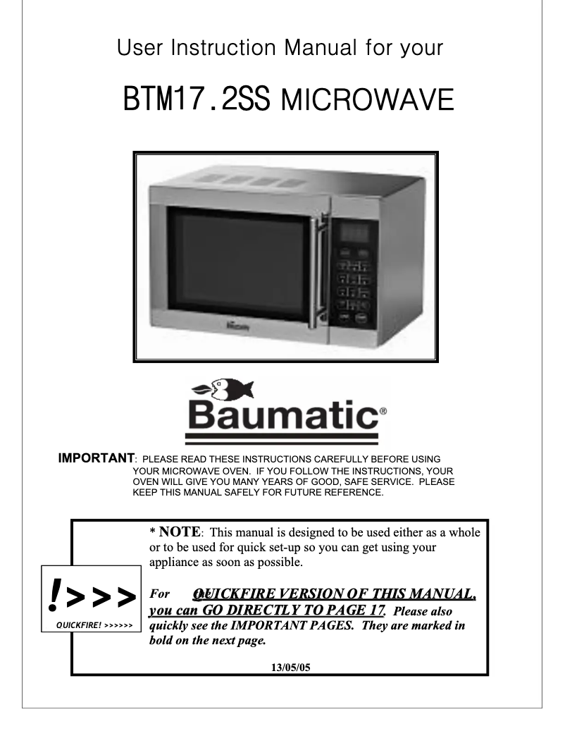 Imagen de la primera página del manual del dispositivo BTM17.2SS