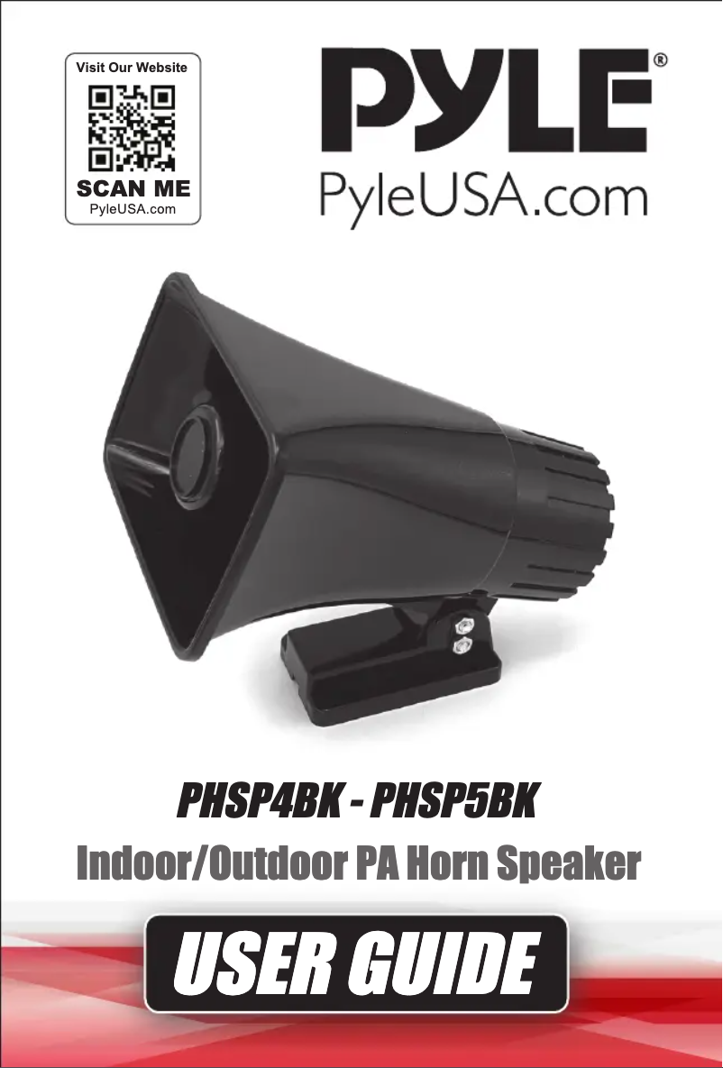 Page n°1 - Manuel utilisateur Pyle PHSP5