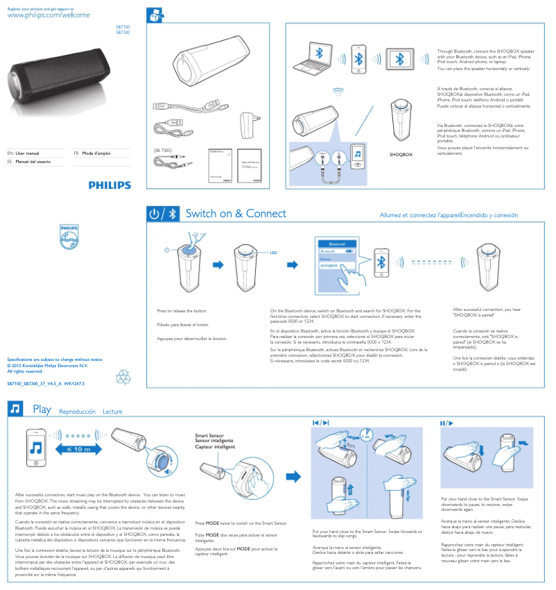 Image de la première page du manuel de l'appareil Shoqbox SB7300
