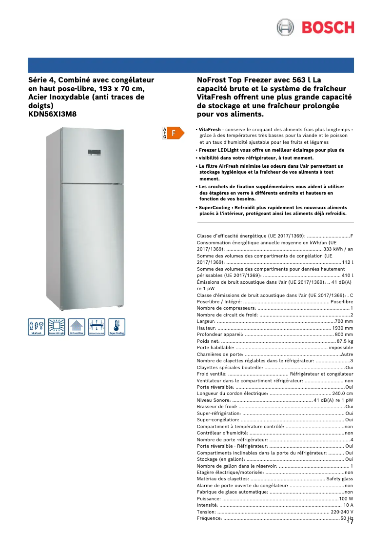 Image de la première page du manuel de l'appareil KDN56XI3M8