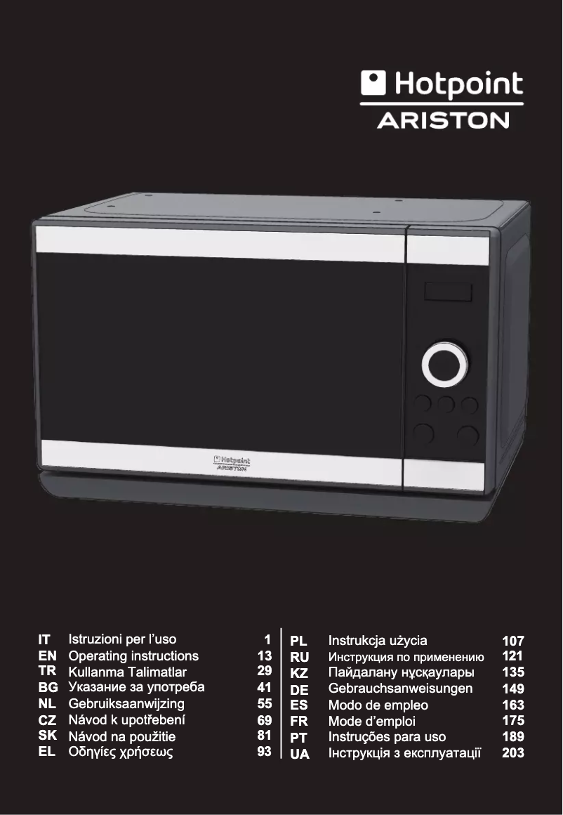 Page n°1 - Manuel utilisateur Hotpoint Ariston MWHA2022B