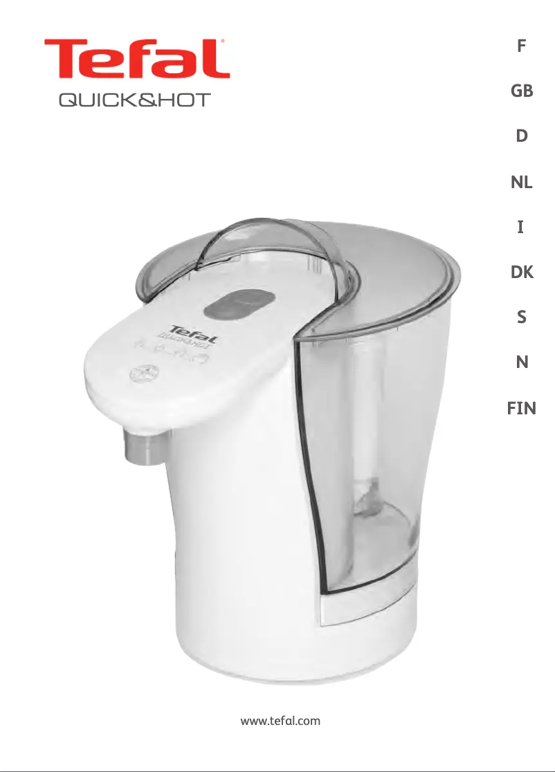 Page n°1 - Manuel utilisateur Tefal Quick & Hot BR3038