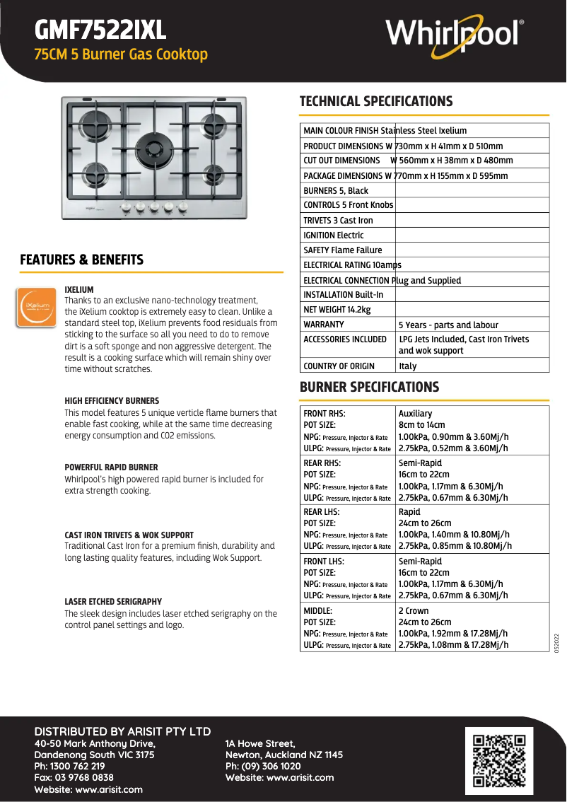 Image de la première page du manuel de l'appareil GMF 7522/IXL