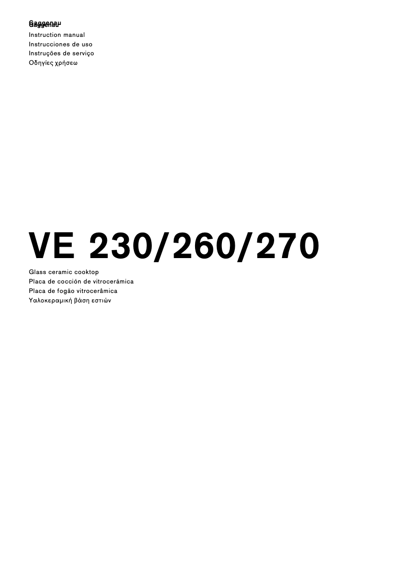 Image de la première page du manuel de l'appareil VE 270 114