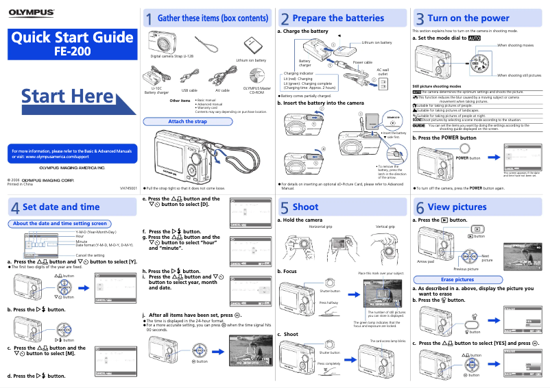 Image de la première page du manuel de l'appareil FE-200