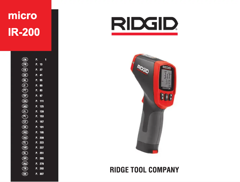 Page 1 de la notice Manuel utilisateur Ridgid Micro IR-200
