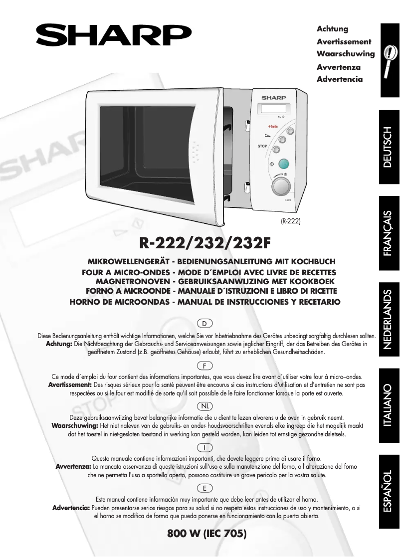 Page 1 de la notice Manuel utilisateur Sharp R-232F
