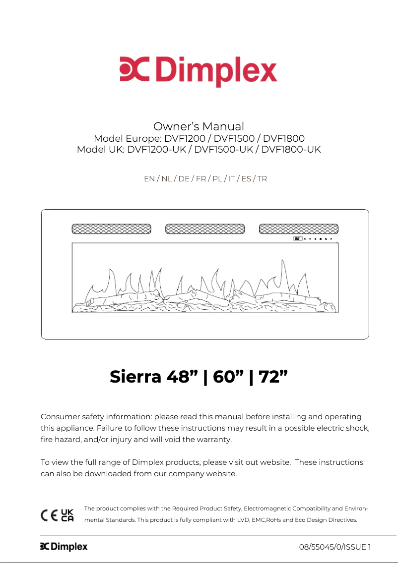 Page 1 de la notice Manuel utilisateur Dimplex Sierra 48"