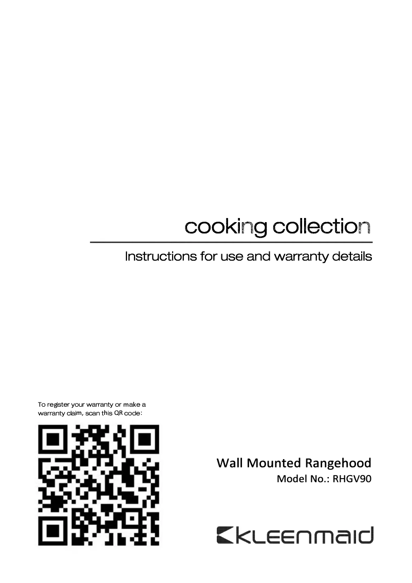 Image de la première page du manuel de l'appareil RHGV90