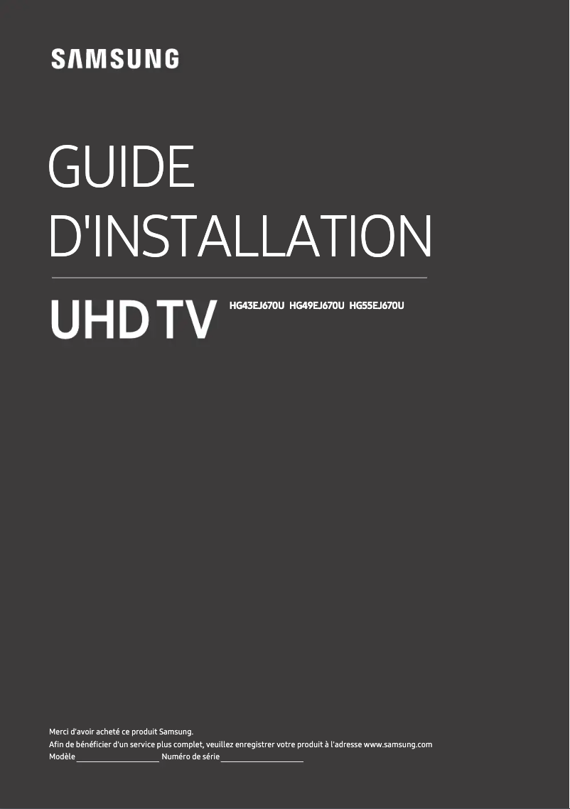 Page n°1 - Manuel utilisateur Samsung HG43EJ670UB