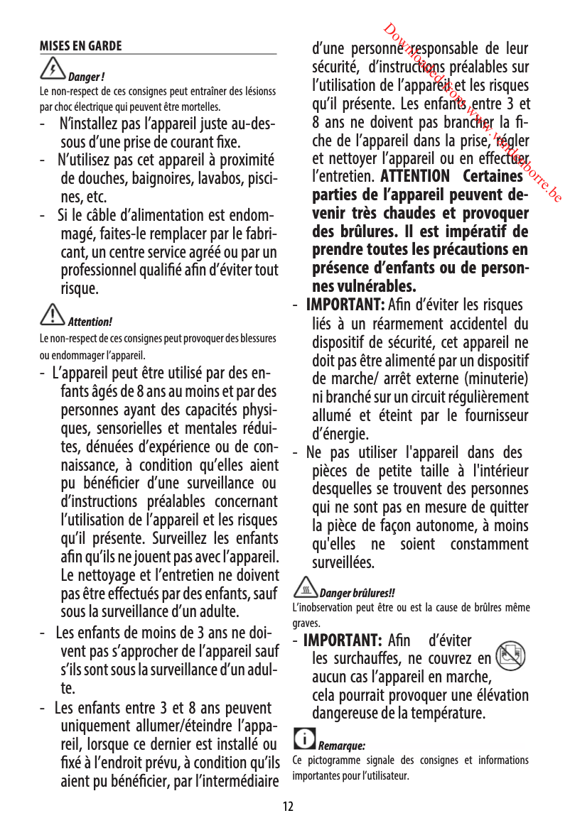 Page 1 de la notice Manuel utilisateur DeLonghi Bend Line HFX65V20