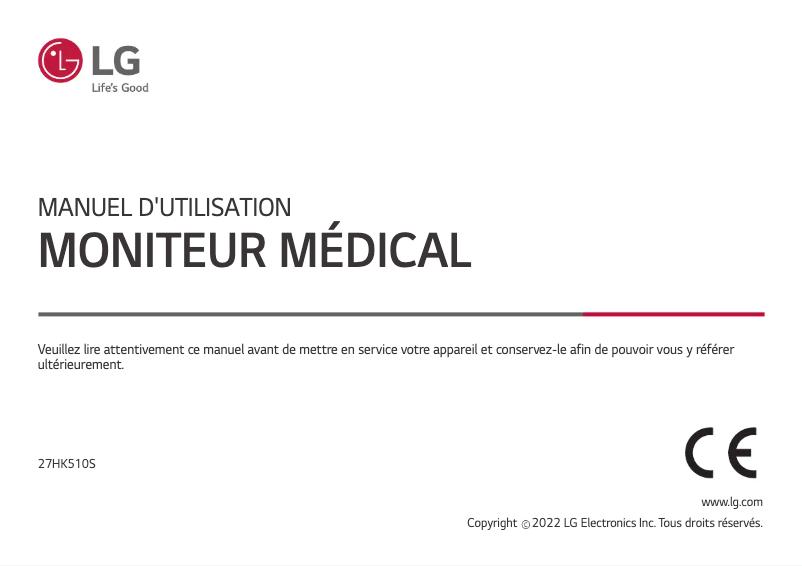 Page n°1 - Manuel utilisateur LG 27HK510S