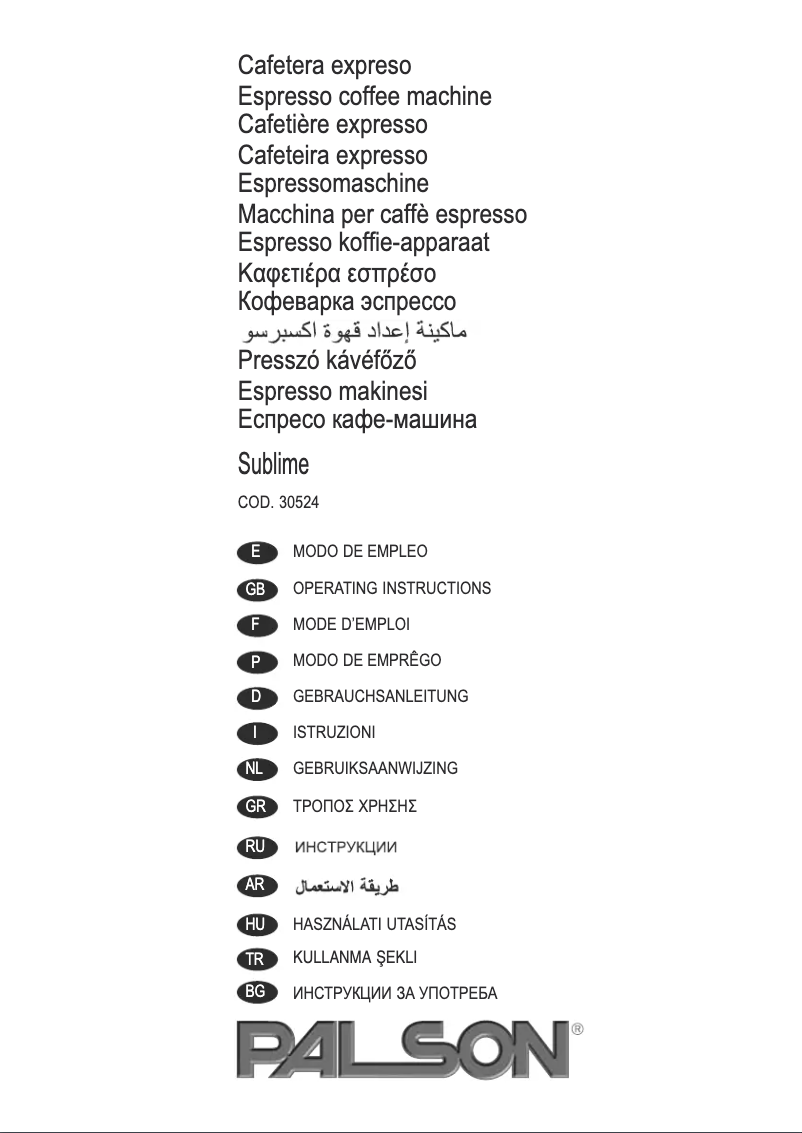 Page n°1 - Manuel utilisateur Palson Sublime