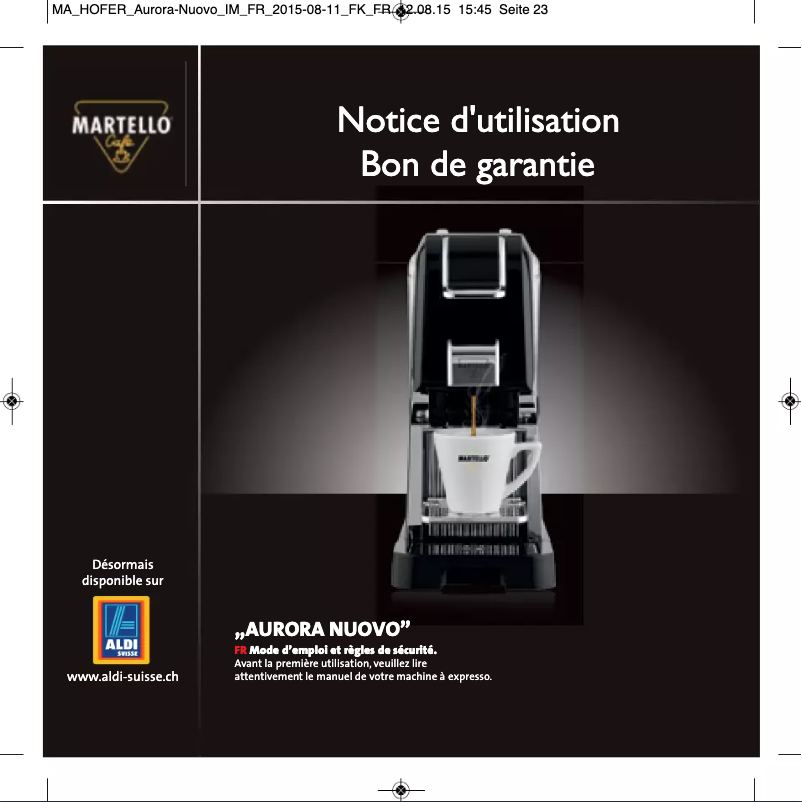Image de la première page du manuel de l'appareil Aurora Nuovo 41072X