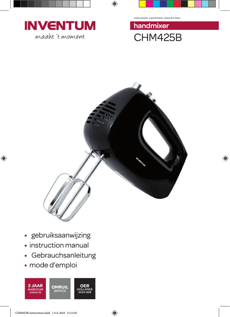 Image de la première page du manuel de l'appareil CHM425B