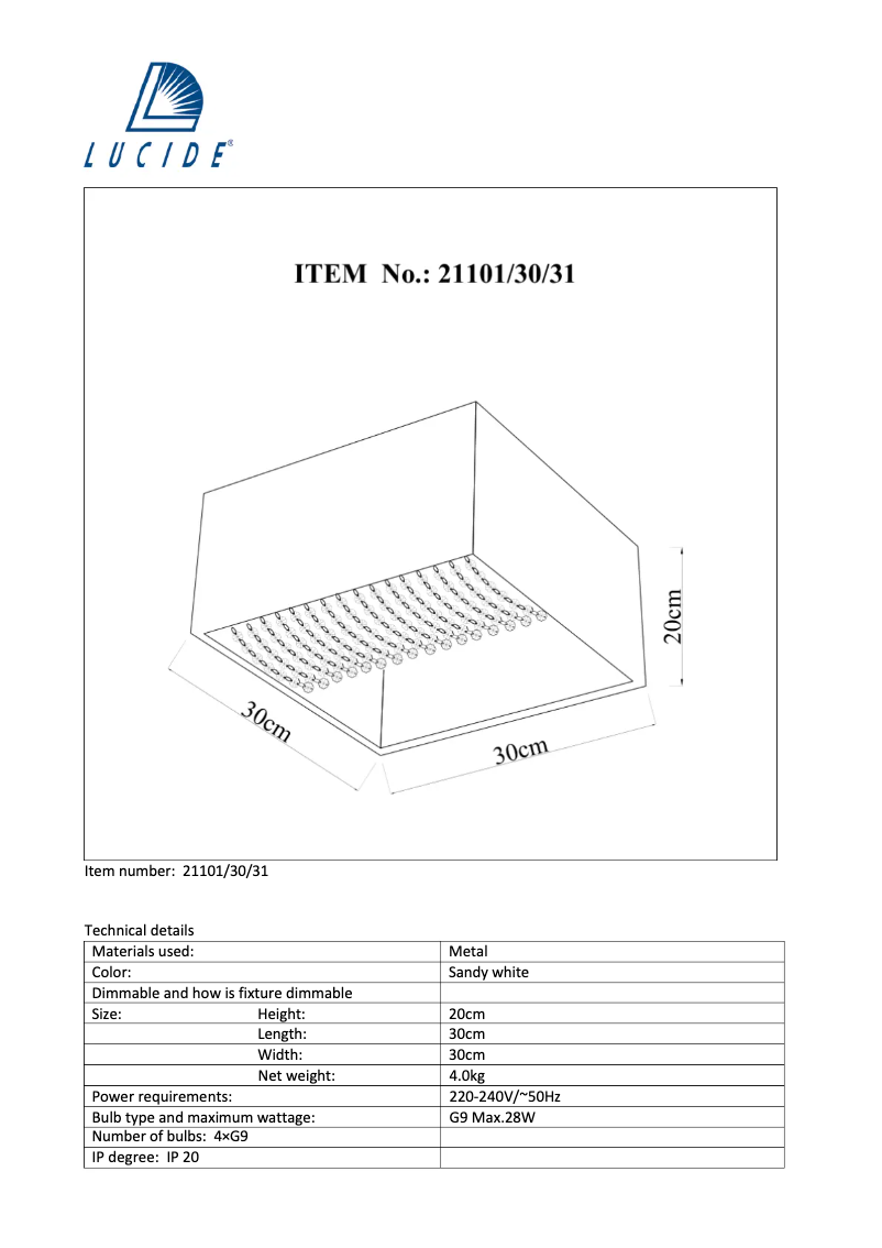 Página 1 del manual Manual de usuario Lucide Gladis 21101/30/31