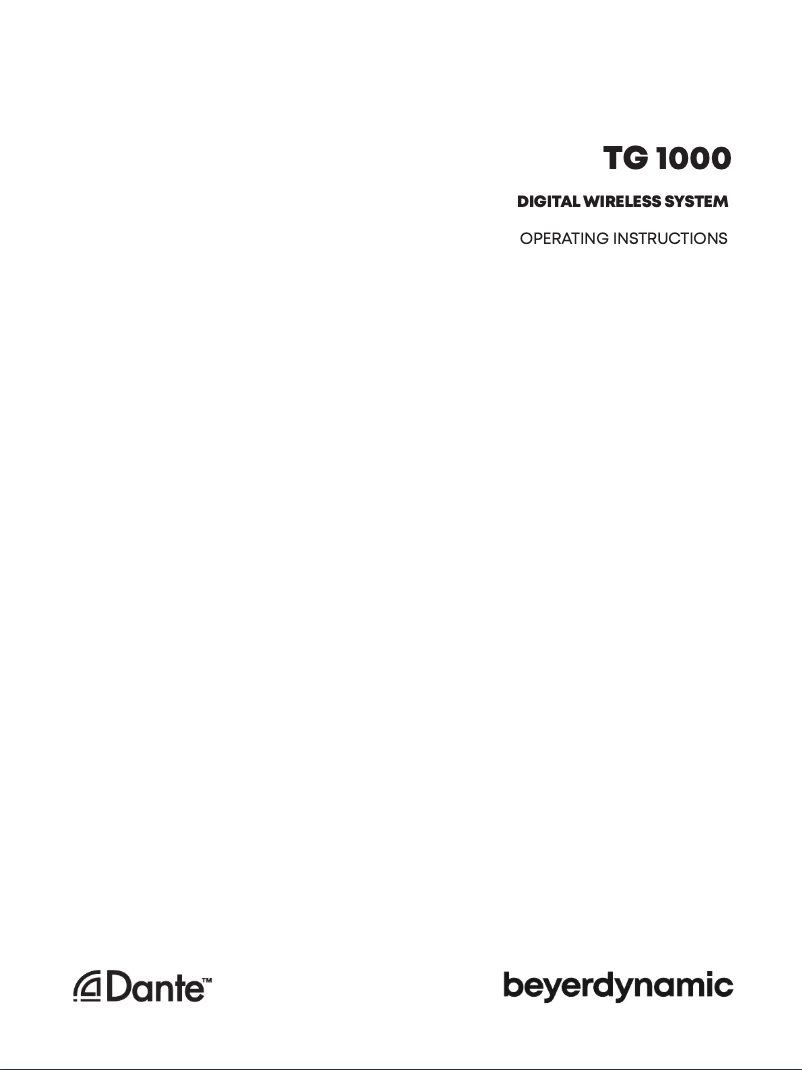 Page n°1 - Manuel utilisateur Beyerdynamic TG 1000