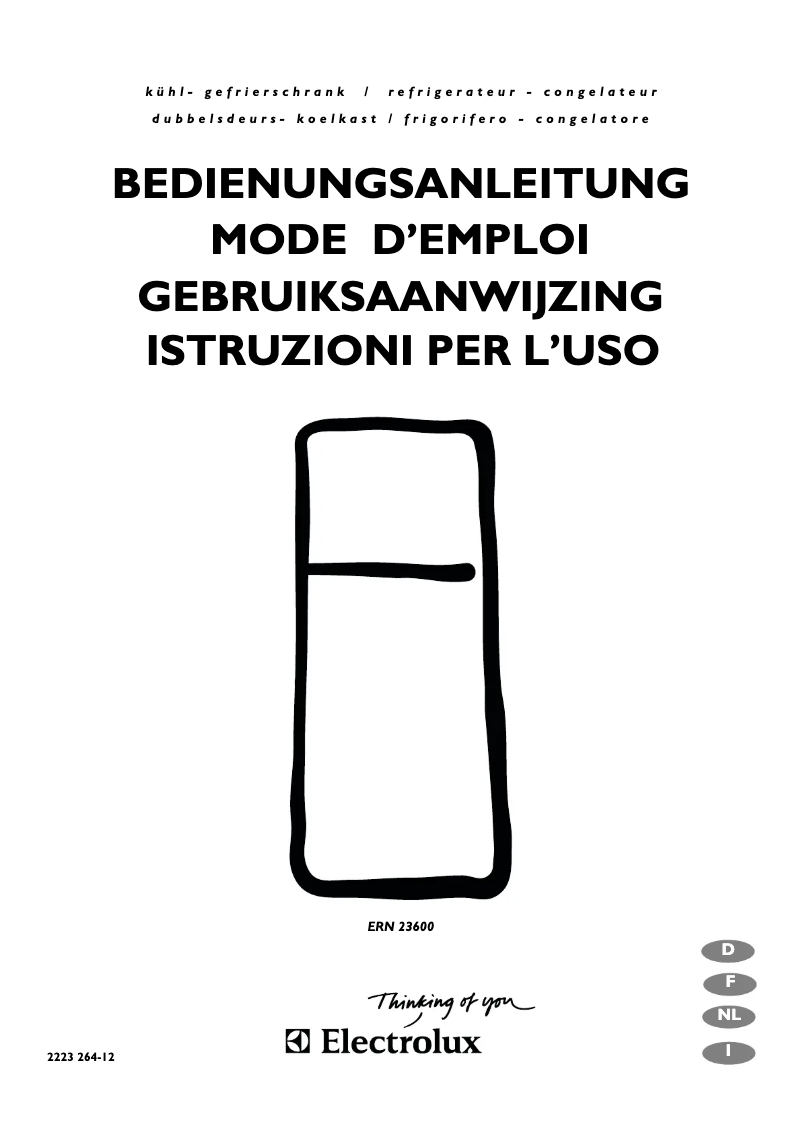 Page 1 of the manual User Manual Electrolux ERN 23600