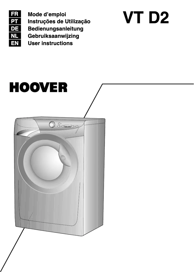 Page n°1 - Manuel utilisateur Hoover VT 912D22/1-S