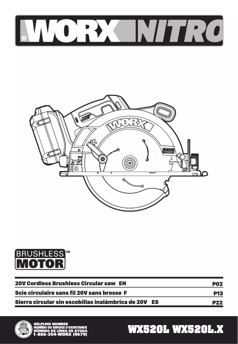 Page n°1 - Manuel utilisateur Worx WX520L.9
