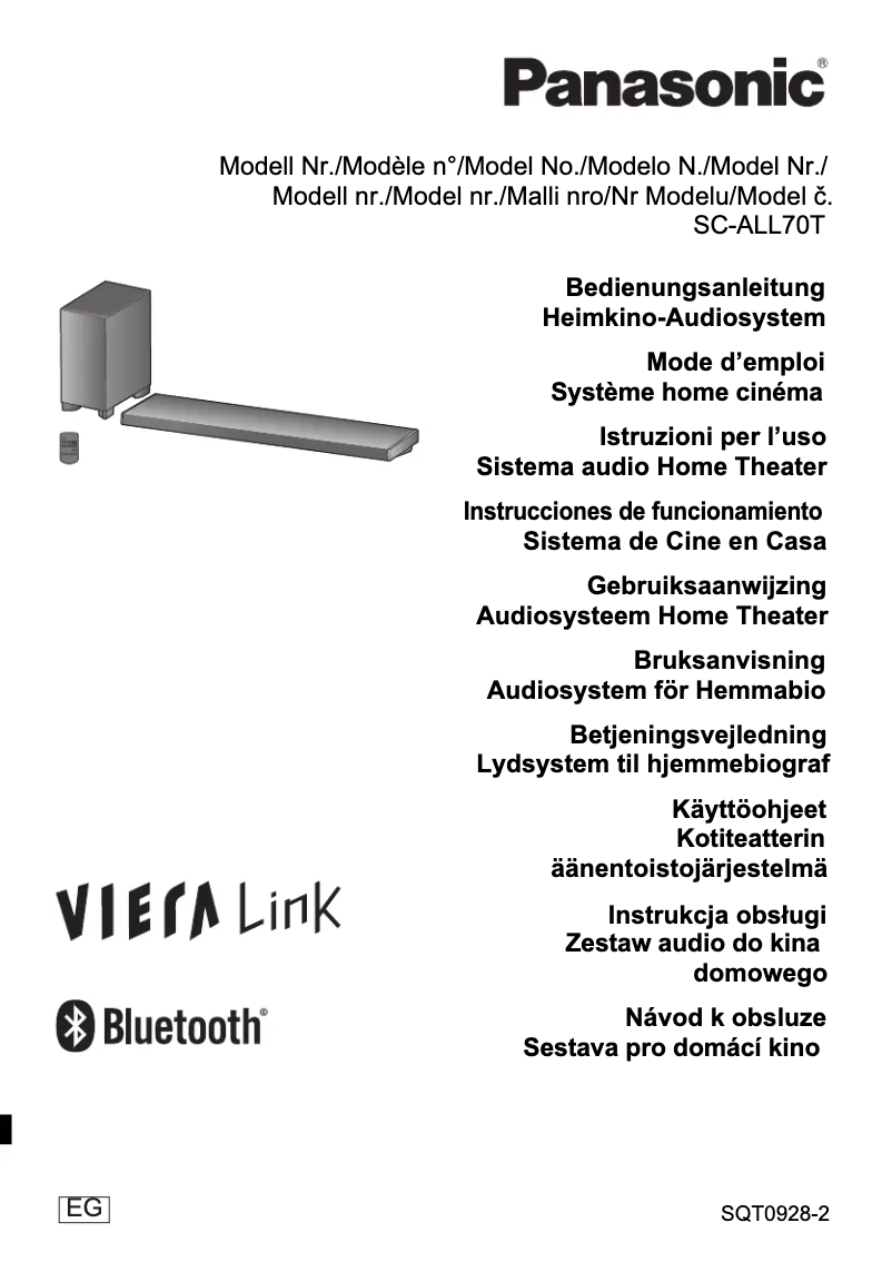 Page 1 de la notice Manuel utilisateur Panasonic SC-ALL70T