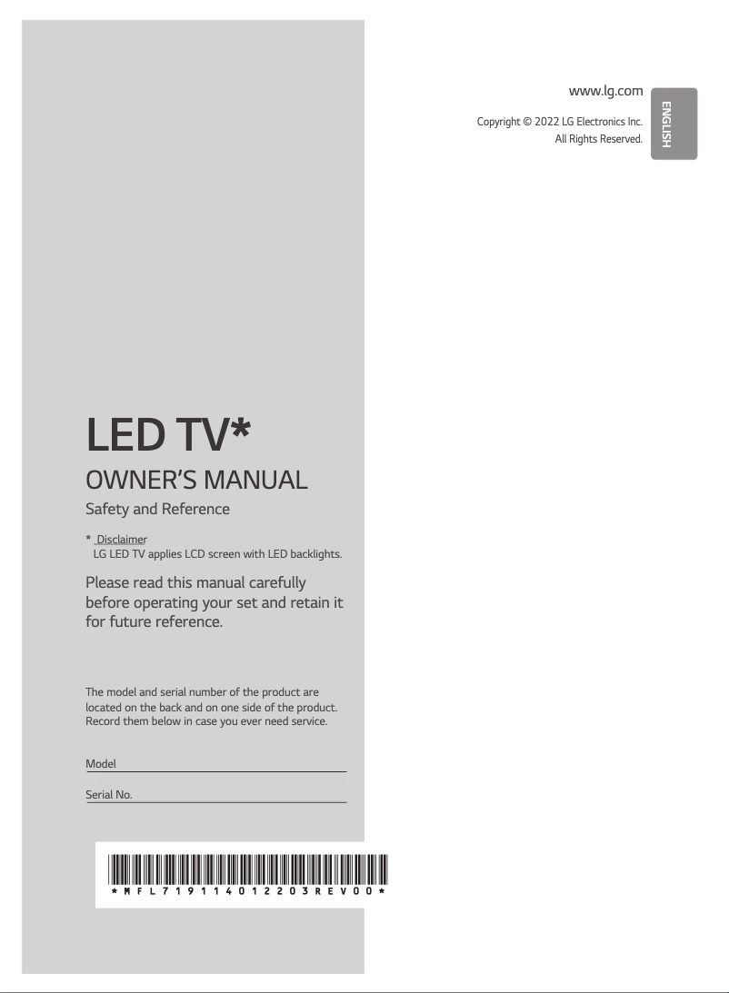 Página 1 del manual Manual de usuario LG 86UQ901C0SD