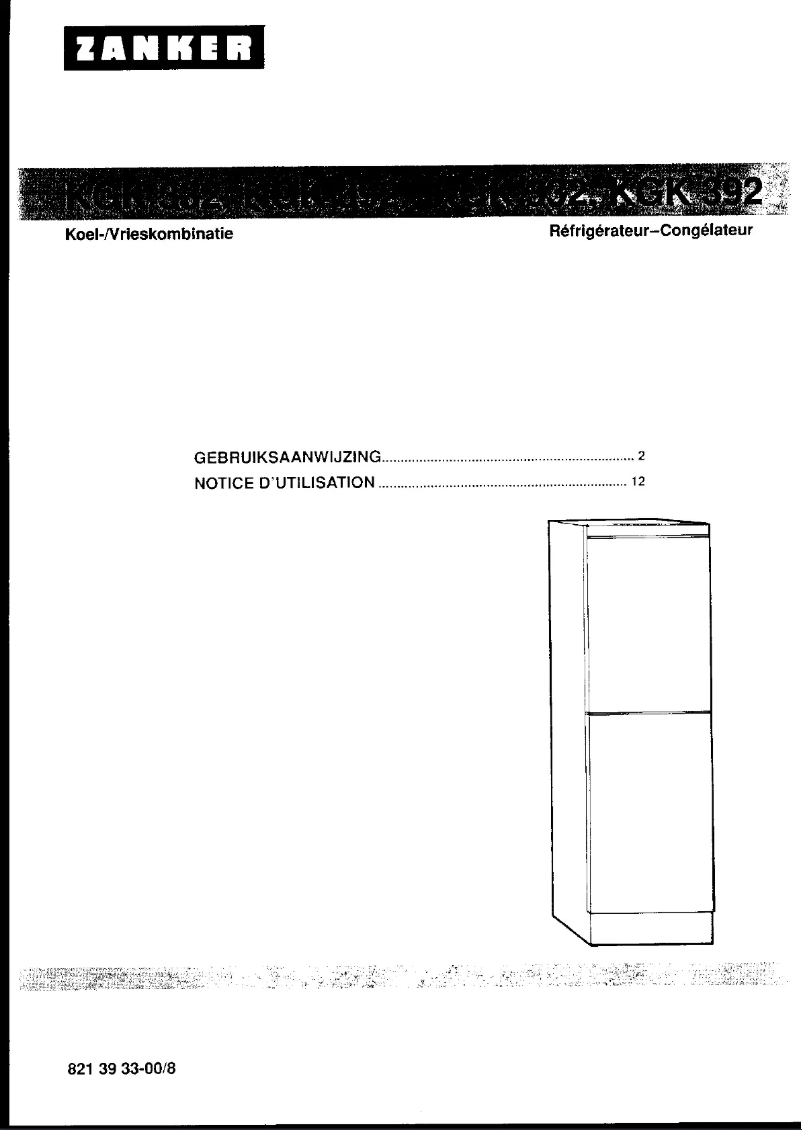 Page n°1 - Manuel utilisateur Zanker KGK 392