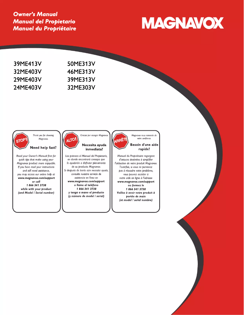 Page 1 of the manual User Manual Magnavox 24ME403V