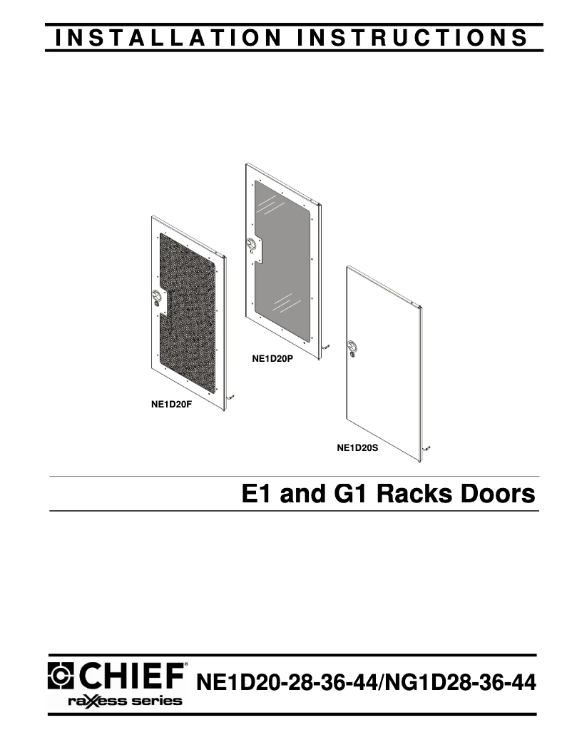Page 1 de la notice Manuel utilisateur Chief NE1D36S