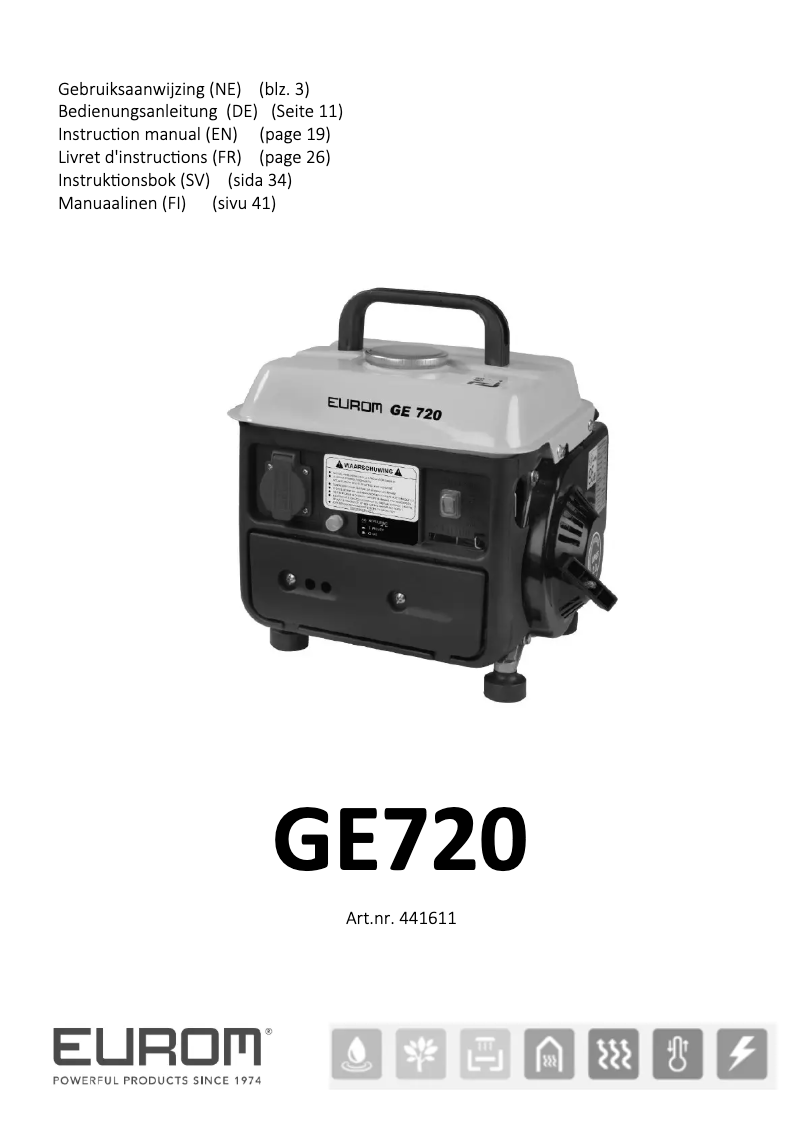 Page n°1 - Manuel utilisateur Eurom GE720