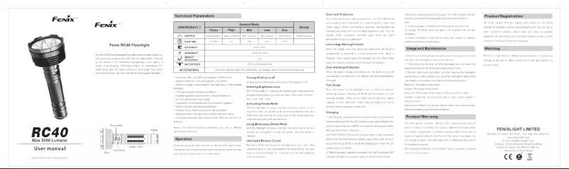 Página 1 del manual Manual de usuario Fenix RC40
