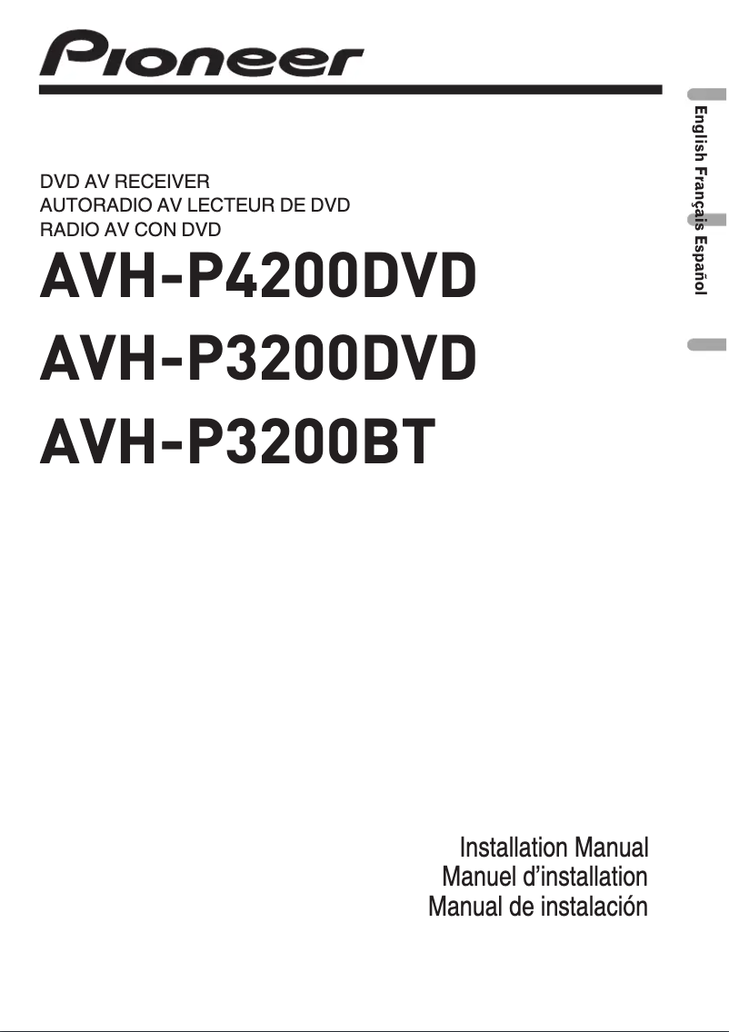 Image de la première page du manuel de l'appareil AVH-P3200DVD