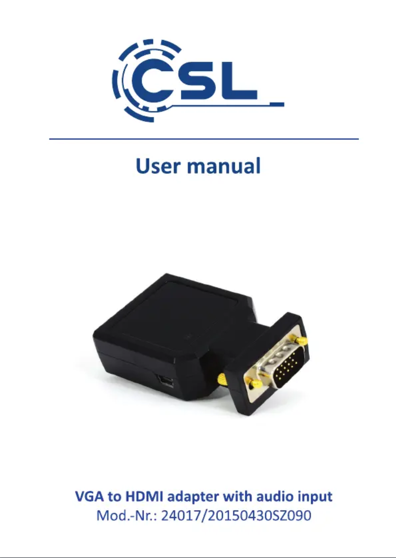 Page n°1 - Manuel utilisateur CSL 300427