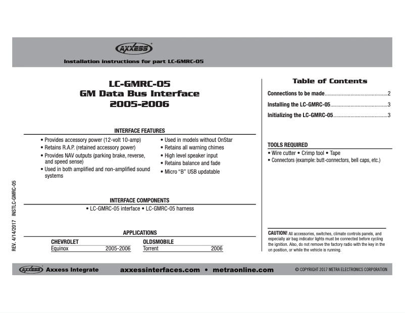 Image de la première page du manuel de l'appareil LC-GMRC-05