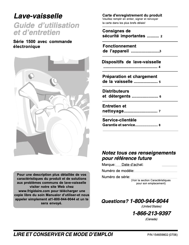 Image de la première page du manuel de l'appareil FDB1500LFB