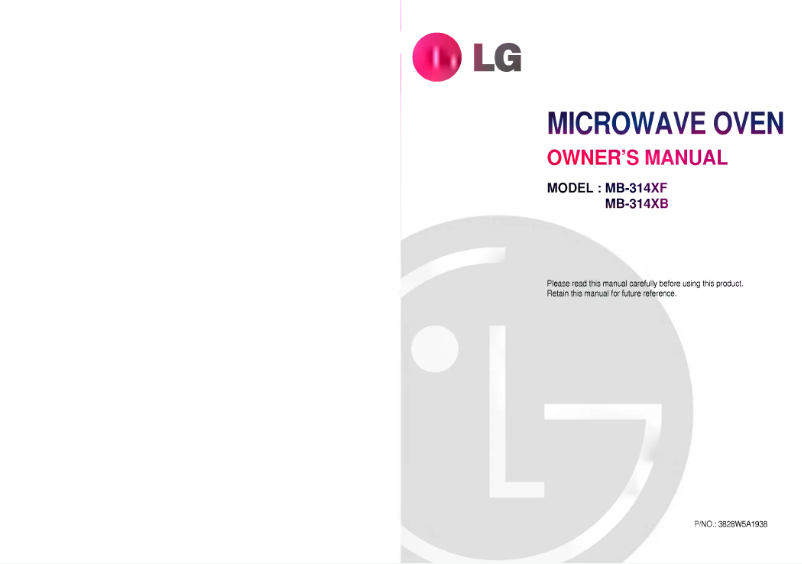 Page 1 de la notice Manuel utilisateur LG MB-314XF
