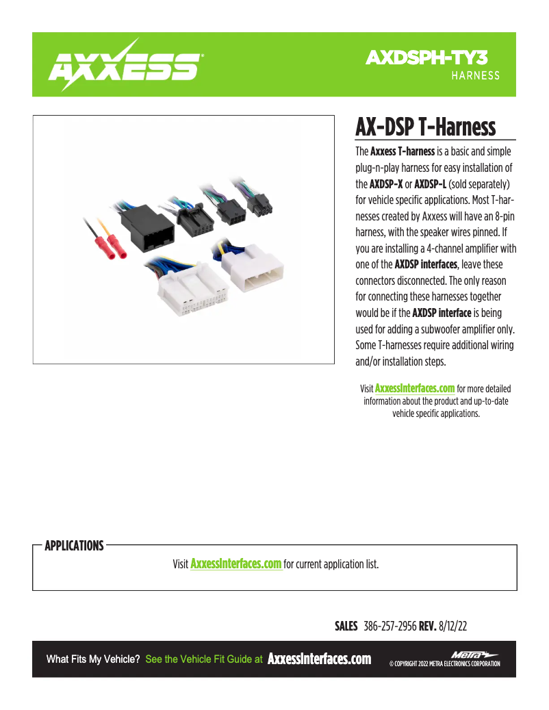 Page 1 de la notice Fiche technique AXESS AXDSPH-TY3