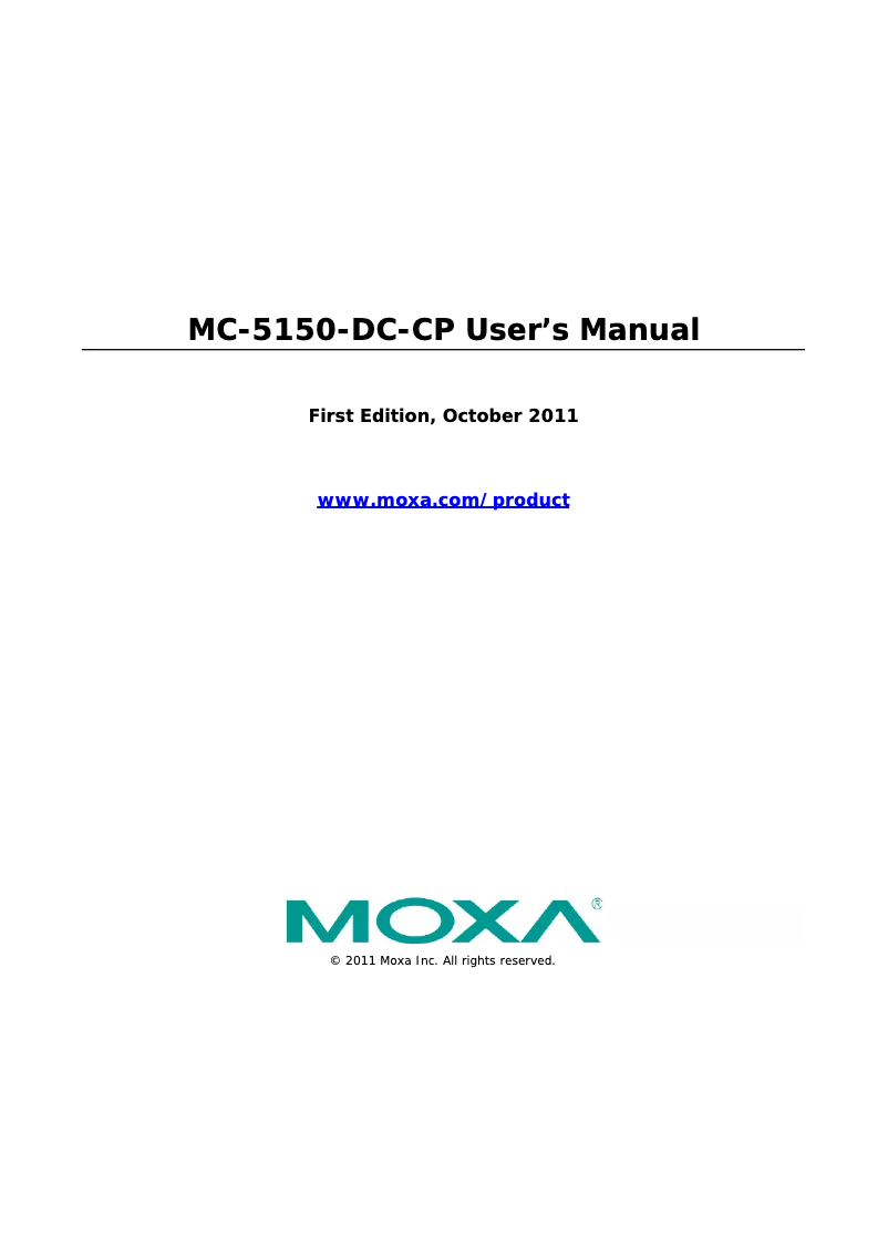 Image de la première page du manuel de l'appareil MC-5150-DC-CP