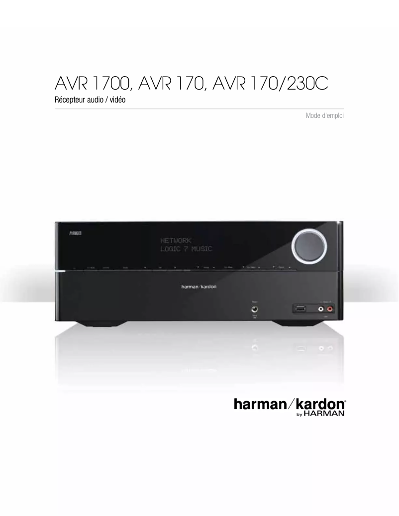 Page 1 de la notice Manuel utilisateur Harman Kardon AVR 170