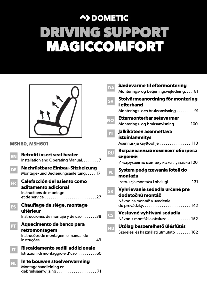 Imagen de la primera página del manual del dispositivo MagicComfort MSH601