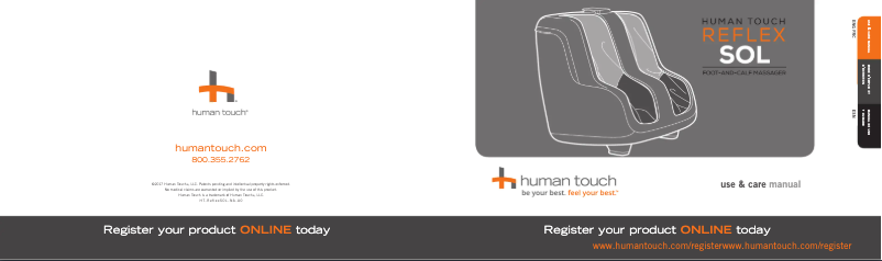 Page n°1 - Manuel utilisateur Human Touch Reflex SOL