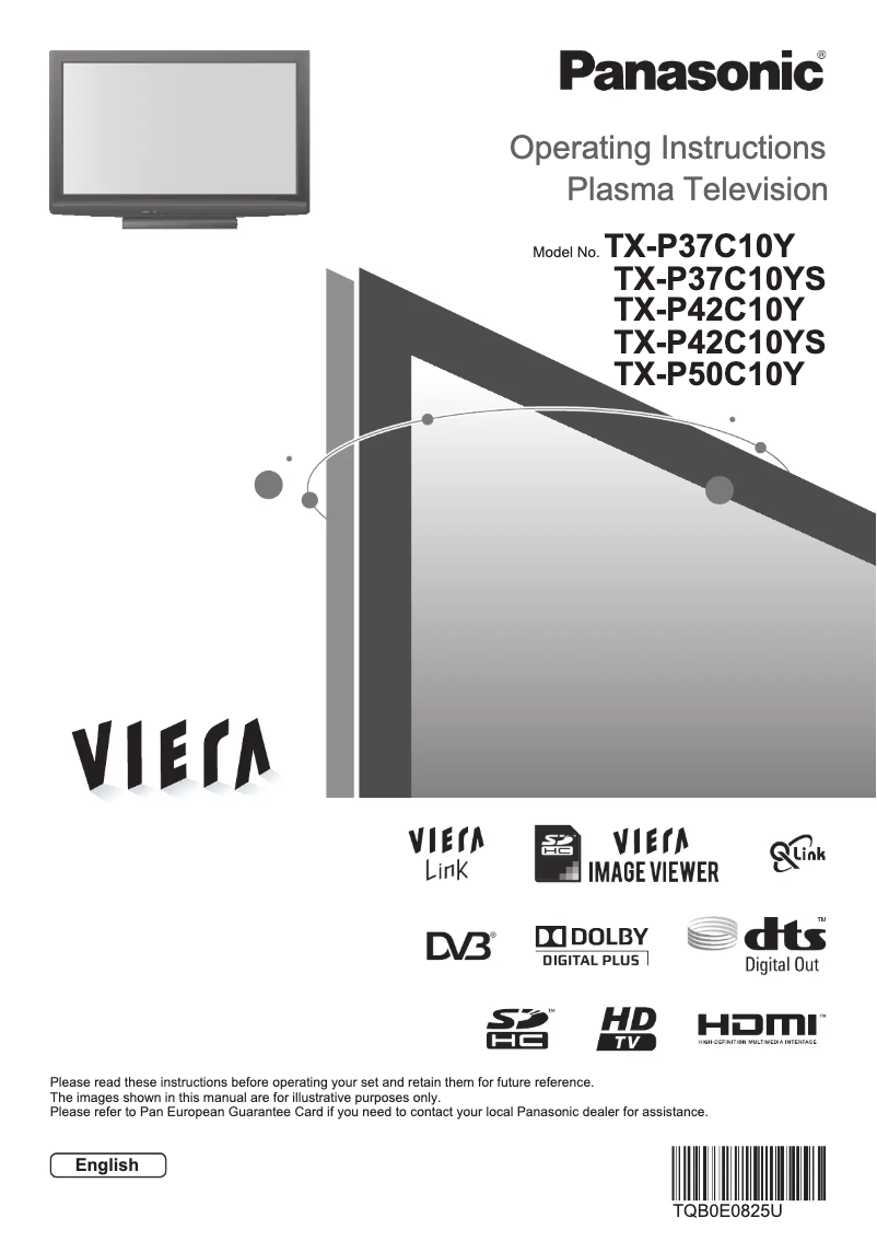 Image de la première page du manuel de l'appareil Viera TX-P42C10Y