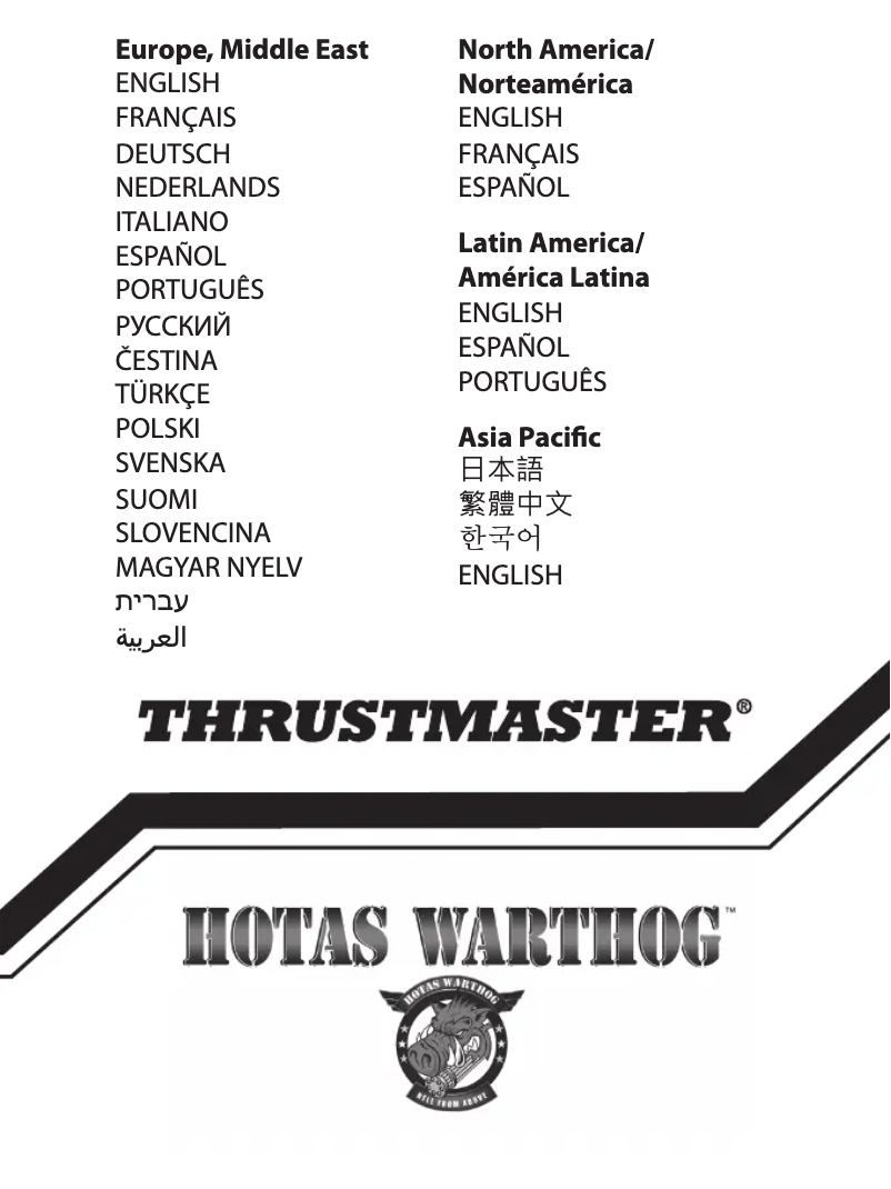 Page 1 de la notice Manuel utilisateur Thrustmaster Hotas Warthog