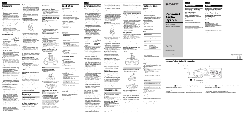 Página 1 del manual Manual de usuario Sony ZS-X1