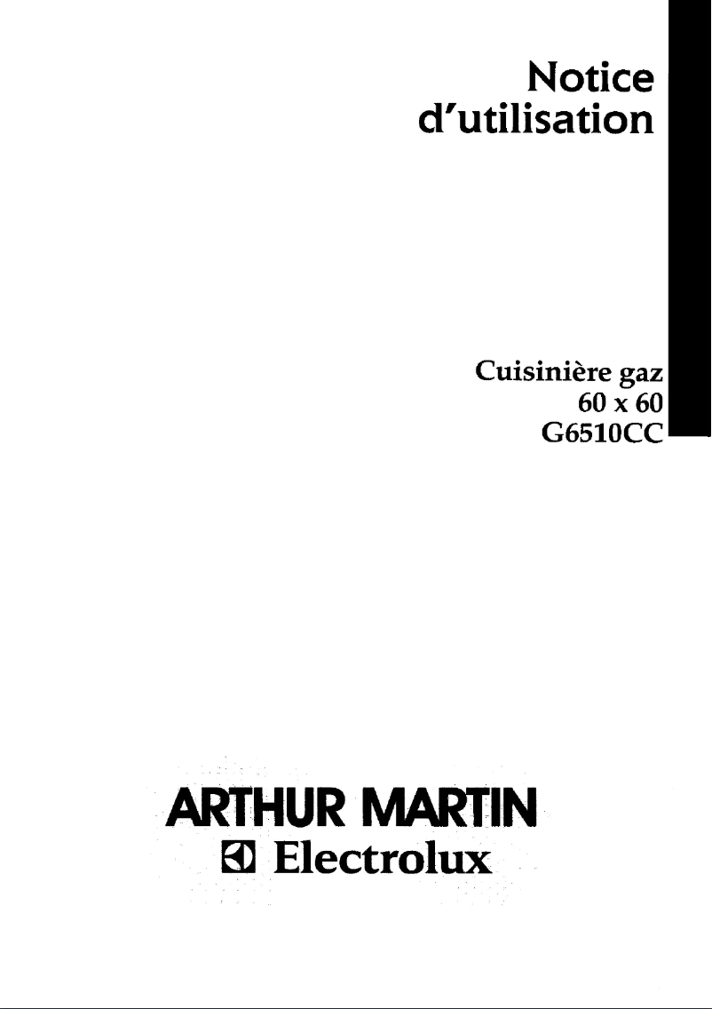 Page n°1 - Manuel utilisateur Arthur Martin-Electrolux G6510CC