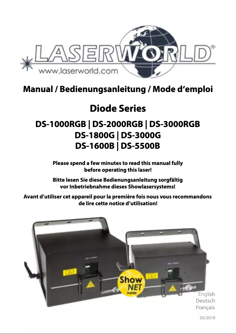 Page n°1 - Manuel utilisateur Laserworld DS-3000RGB MK3