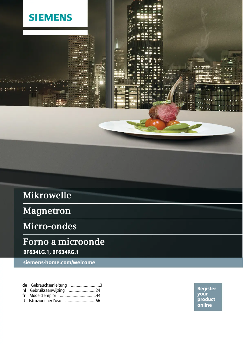 Page n°1 - Manuel utilisateur Siemens BF634LGS1