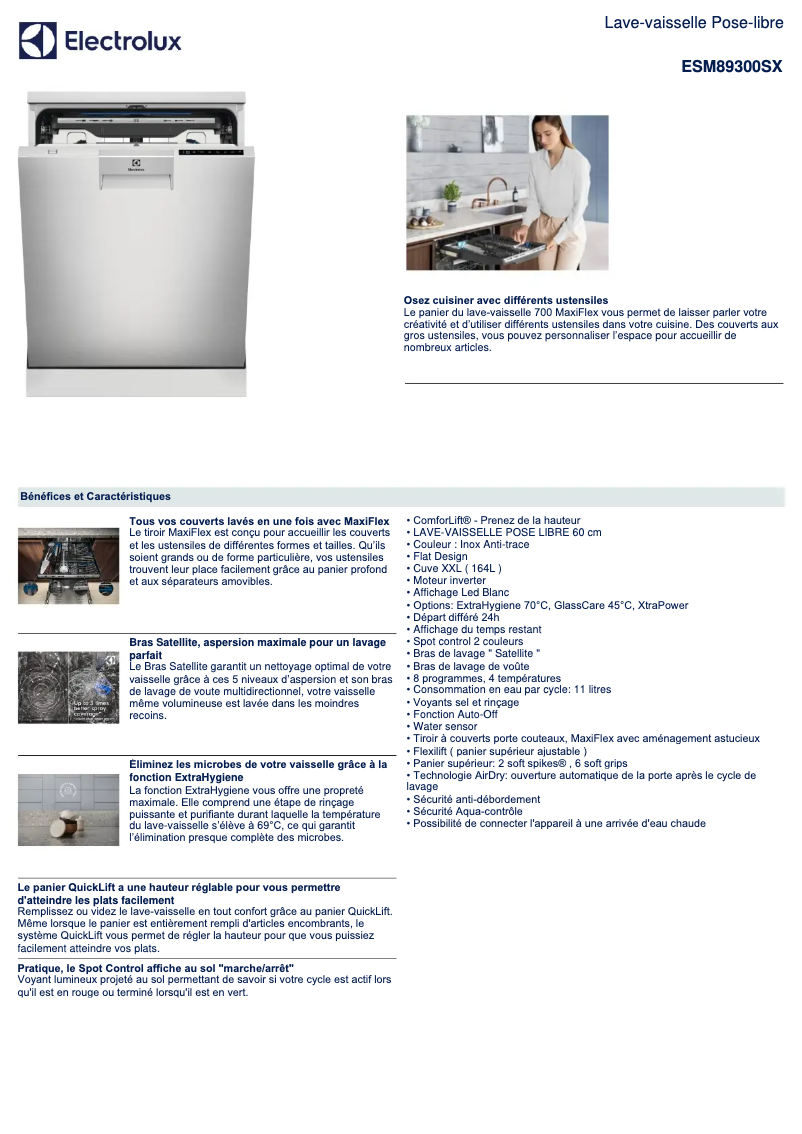 Image de la première page du manuel de l'appareil ESM89300SX