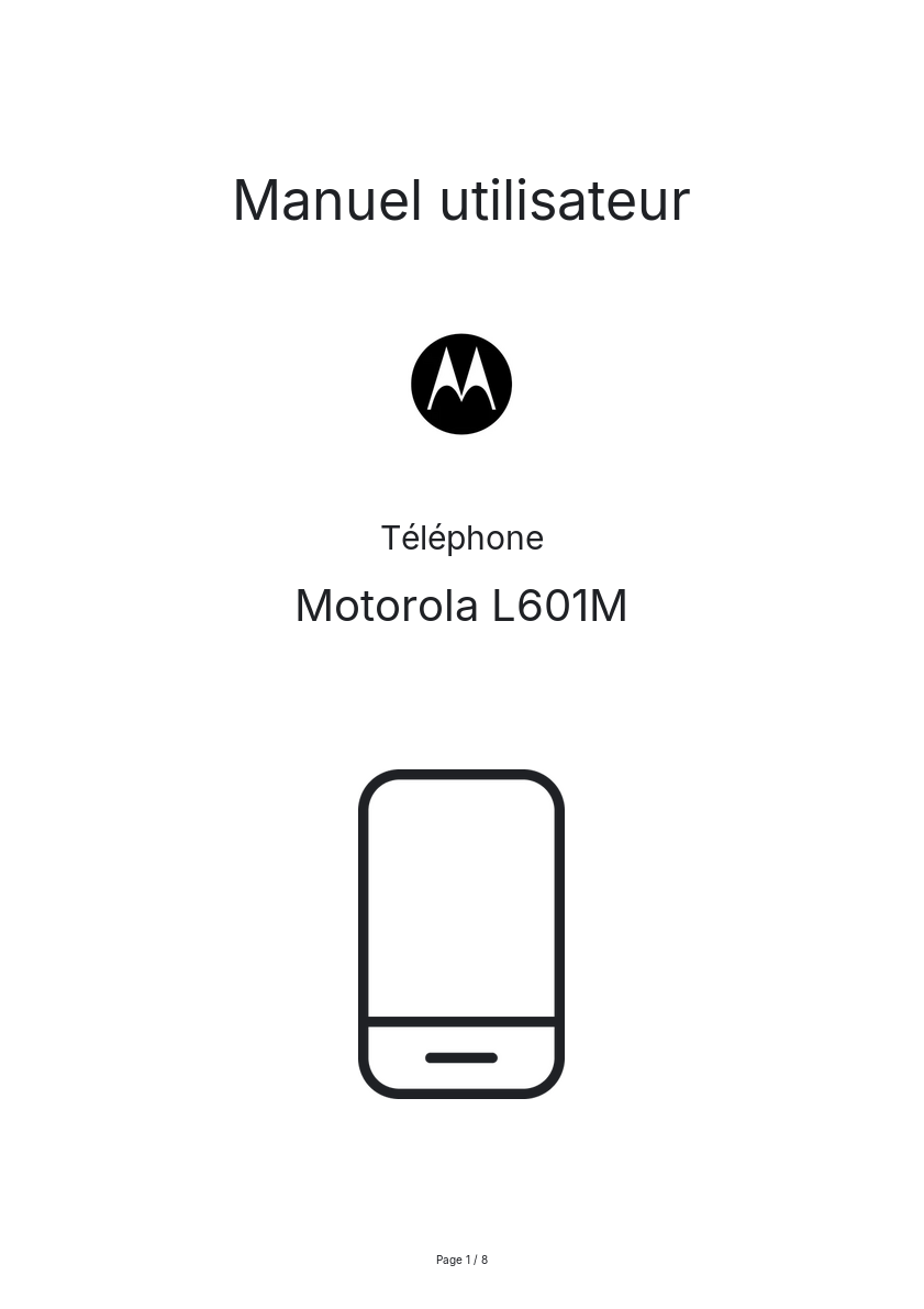 Image de la première page du manuel de l'appareil L601M