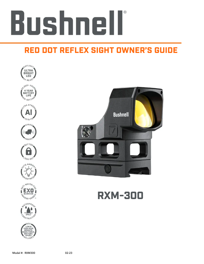 Page 1 de la notice Manuel utilisateur Bushnell RXM-300